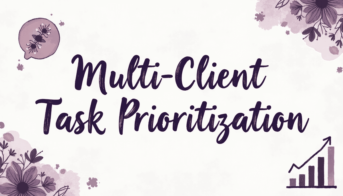 Cover for blog 'Master Multi-Client Task Prioritization: A VA's Growth Guide'