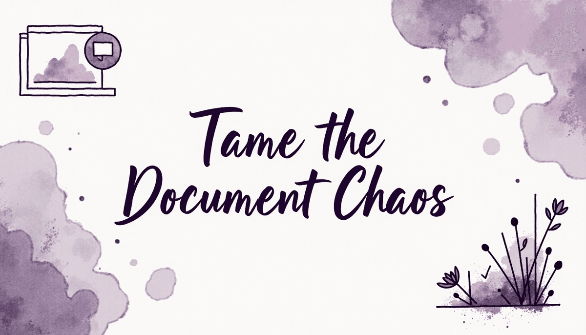 Cover for blog 'Tame the Document Chaos: A VA's Guide to Efficiency'