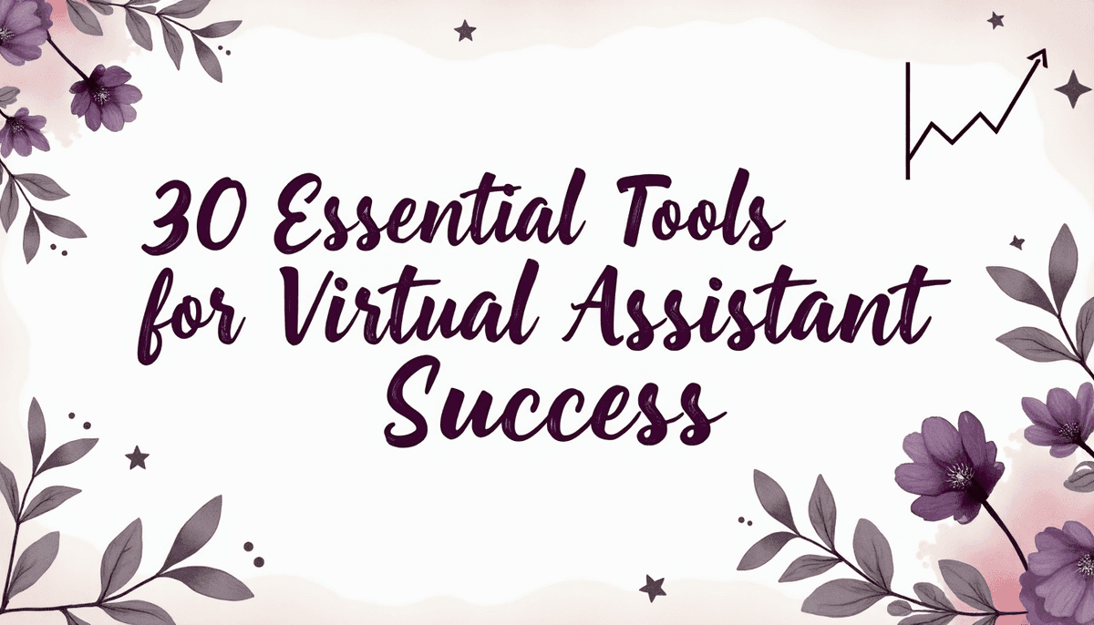 Cover for blog '30 Essential Tools for Virtual Assistant Success'