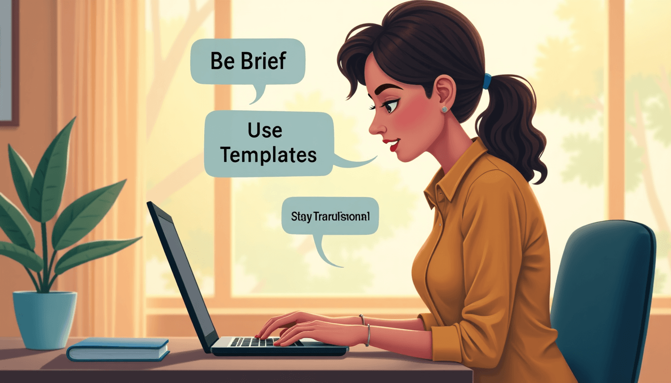 Virtual assistant crafting a clear, concise email response