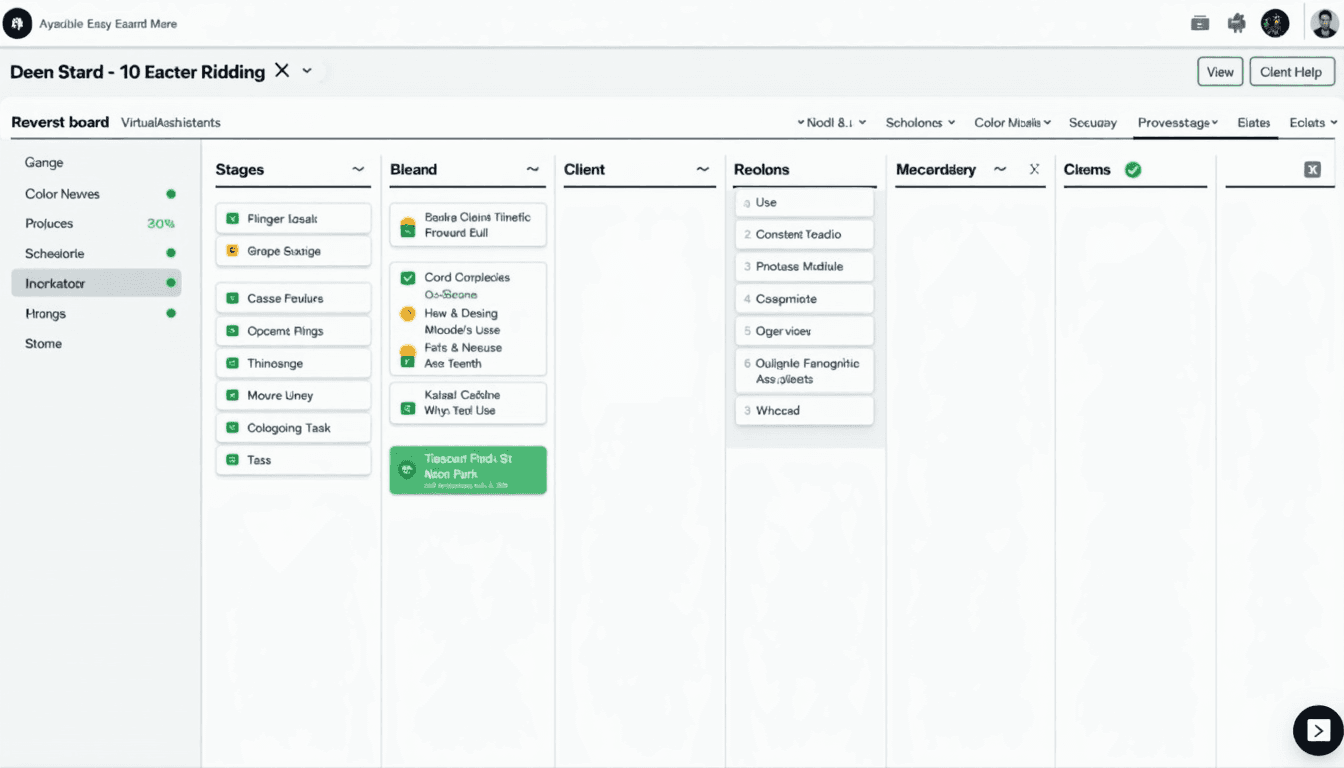 A digital Kanban board for multiple clients